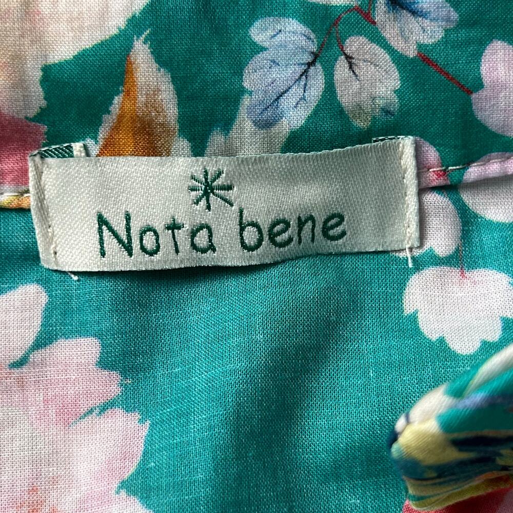 Nota Bene Italy Made Floral Tunic Shirtdress OSFM M/L Resort Coastal Luxe Cotton - Picture 11 of 16